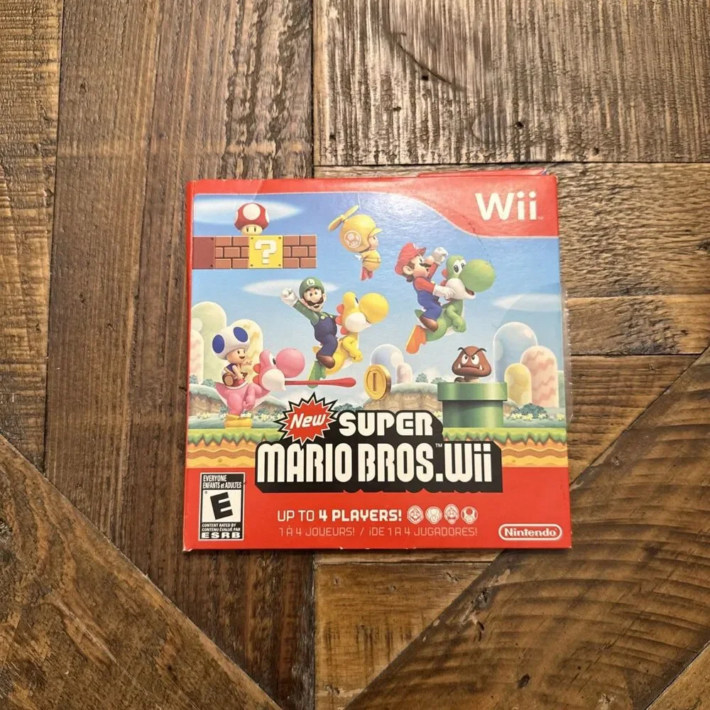Super Mario Bros Wii Game & Cardboard Sleeve Tested Nintendo Wii